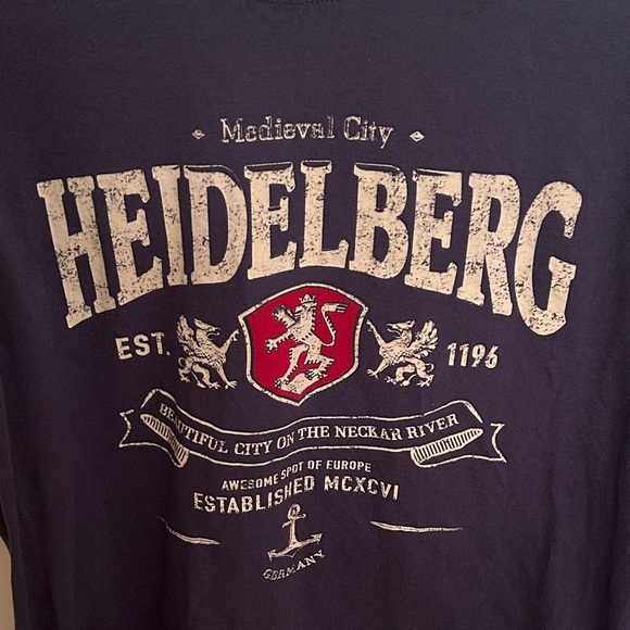Heidelberg Medieval City Blue T-Shirt - Picture 2 of 5